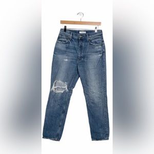 American eagle high waisted straight leg ripped dad jeans